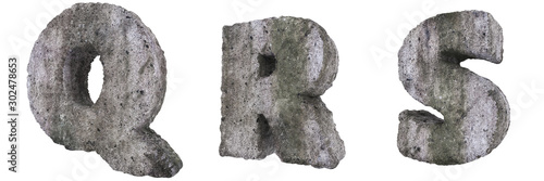 Abstract Old Concrete Letters Q R S