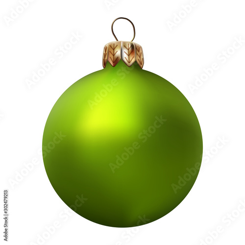 light green Realistic Christmas tree ball