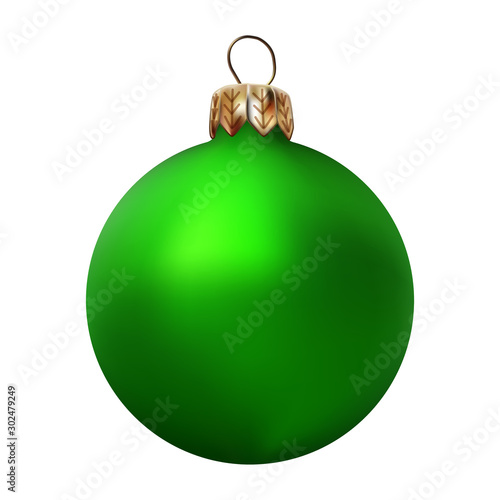 green Realistic Christmas tree ball
