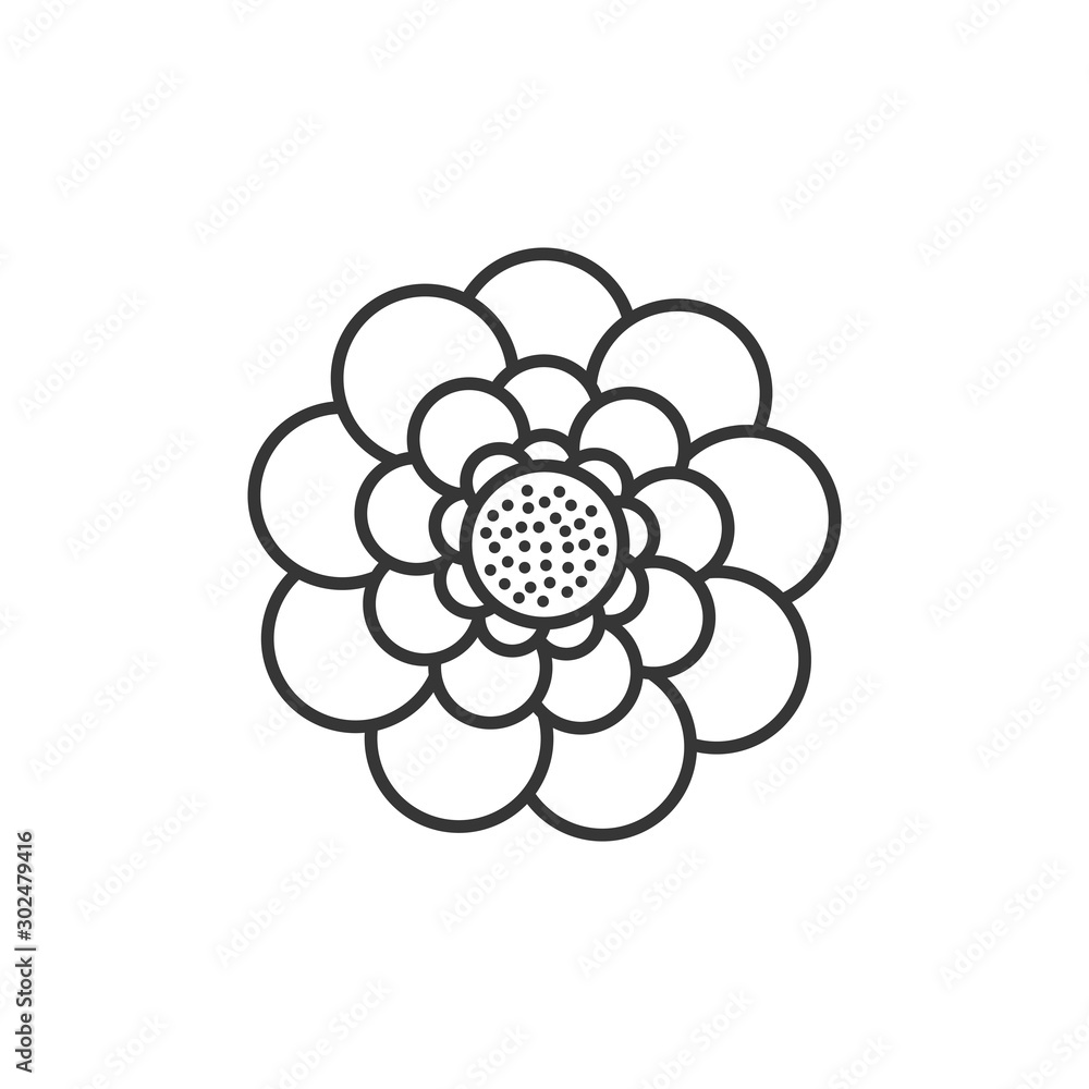 Isolated flower icon line design Isolated flower icon line design