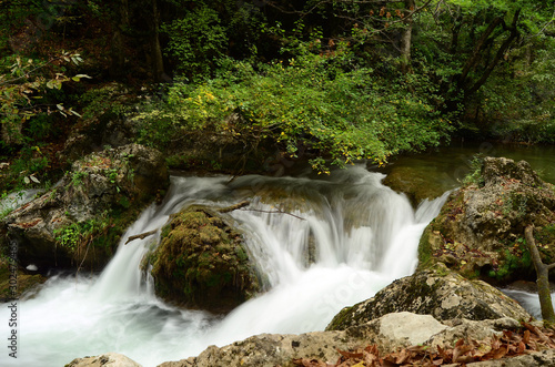 Water flow of the canyon. Forest and mountain landscapes. Crimea,Russia