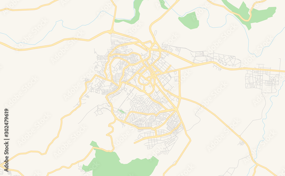 Obraz premium Printable street map of Guelma, Algeria