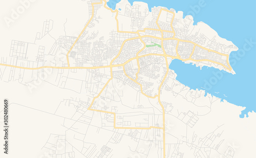 Printable street map of Tobruk  Libya