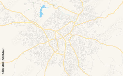 Wallpaper Mural Printable street map of Modakeke, Nigeria Torontodigital.ca