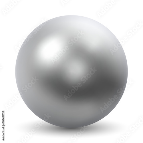 Chrome Ball Realistic Vector Illustration