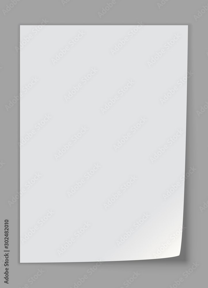 A4 Sheet of Paper with Curled Corner A4 Sheet of Paper with Curled Corner