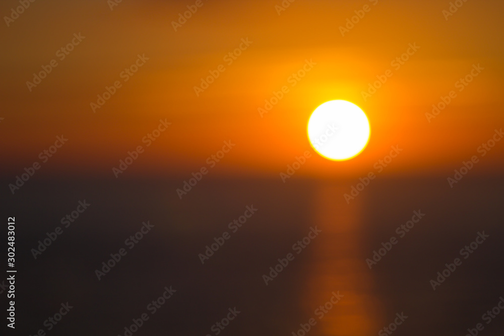 Blurred Bokeh Tropical Orange Sunset
