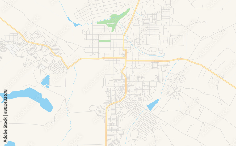Printable street map of Luanshya, Zambia