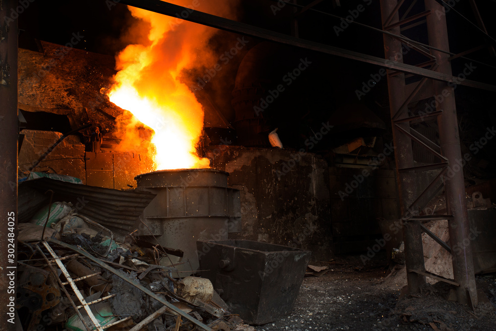 Blast furnace in the melt steel works in Demra, Dhaka, Bangladesh. Blast furnace in the melt steel works in Demra, Dhaka, Bangladesh.