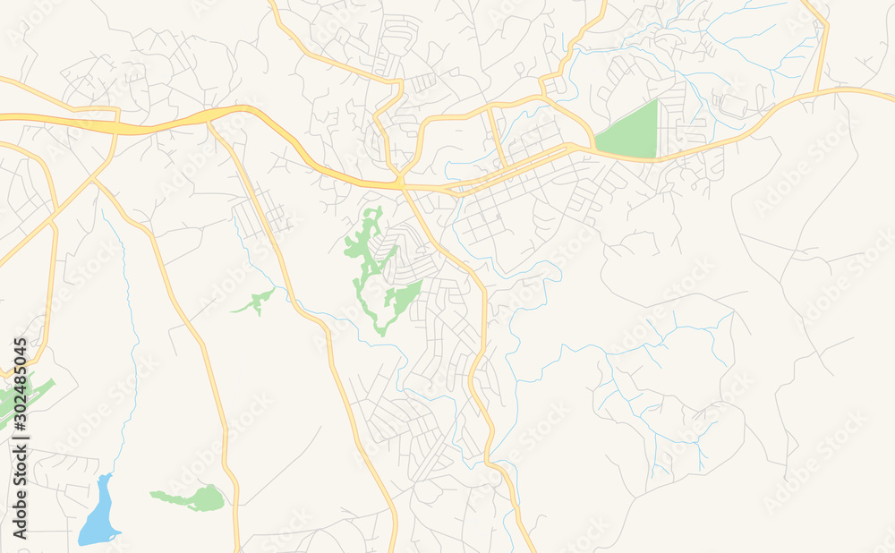 Printable street map of Manzini, Eswatini