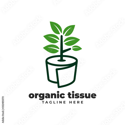 Organic Tissue Logo Vector Icon Illustration