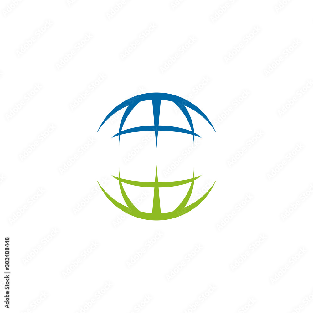 Obraz premium Globe icon logo design vector template