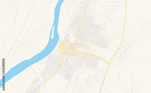 Printable street map of Ed Damer, Sudan