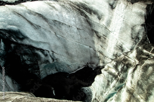 Close up of hole in the Solheimajokull glacier photo