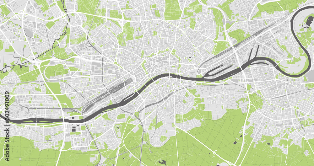 Obraz premium Detailed map of Frankfurt, Germany