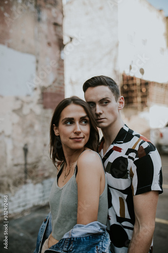 Young couple exploring in the city