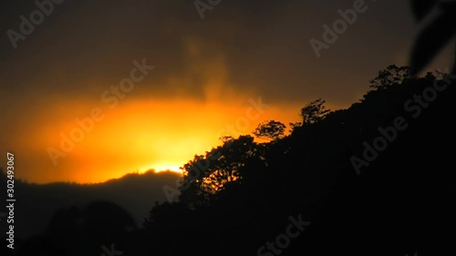 Cloudy Sunset Over Mountain Peak, Philippines
