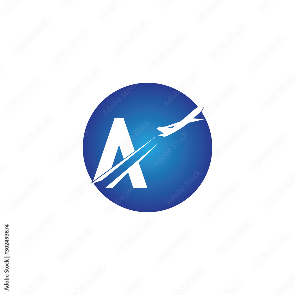 letter A Air travel logo design template-vector letter A Air travel logo design template-vector