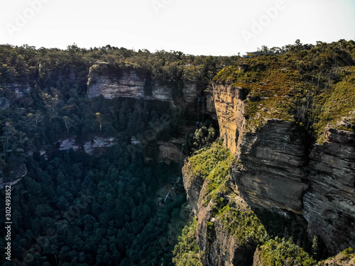 Cliffs and forest in the Blue mountain of NSW, Australia