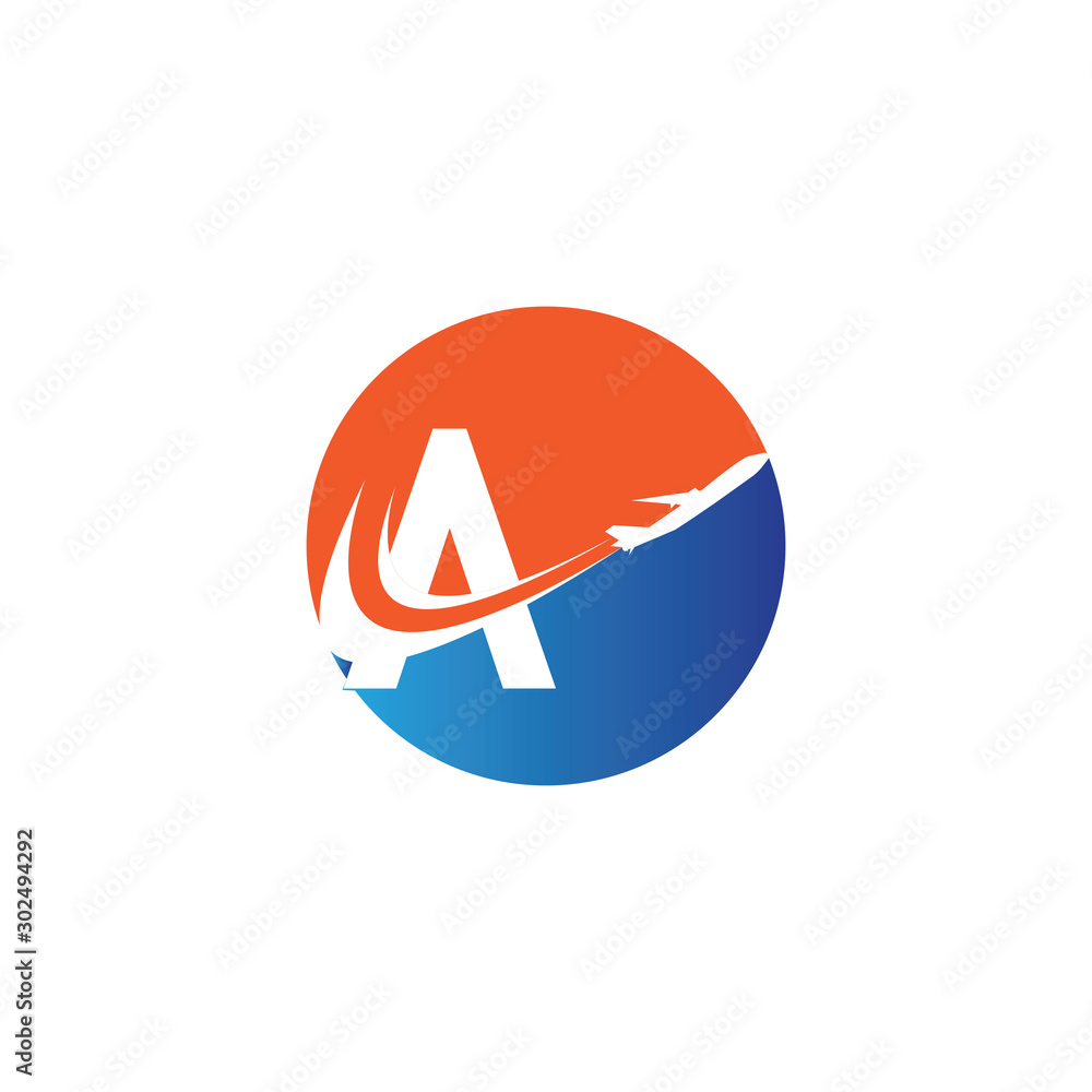 letter A Air travel logo design template-vector letter A Air travel logo design template-vector