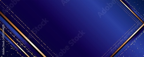 Abstract gold background luxury dark blue and golden line template premium vector