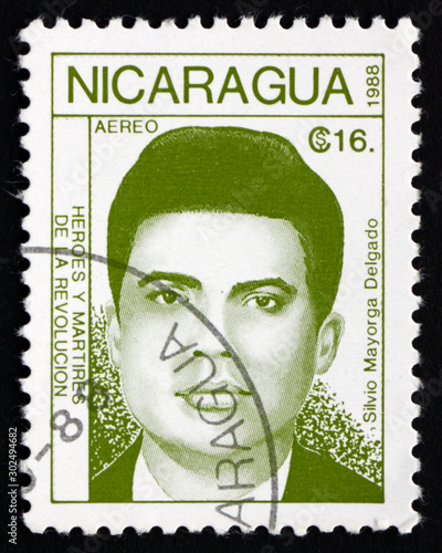 Postage stamp Nicaragua 1988 Silvio Mayorga Delgado photo