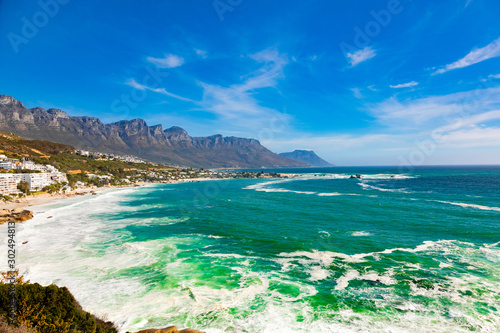 view of Clifton Beach and apartments in Cape Town South Africa