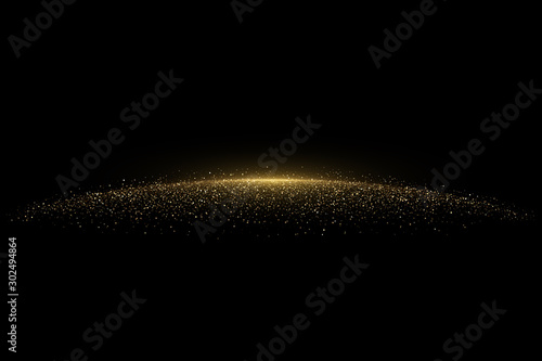 Sparkling golden glitter dust abstract luxury background
