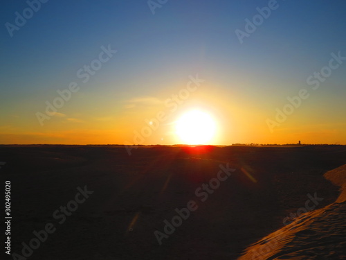 sunset in the Sahara desert