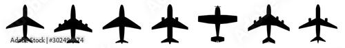Set airplane icon. Aircrafts flat style - stock vector.
