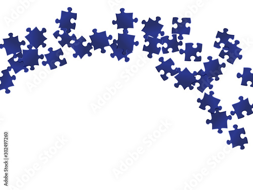 Game brainteaser jigsaw puzzle dark blue pieces 