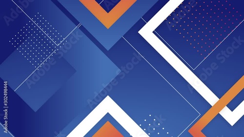Blue background with geometric figures, 4K. loop