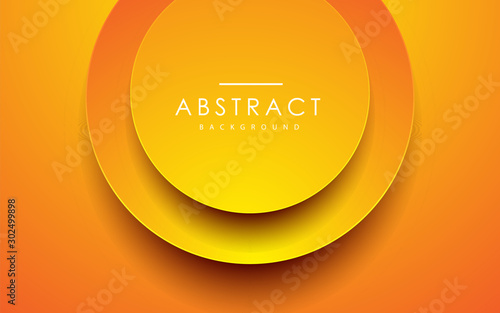 Abstract 3D circle papercut layer orange background