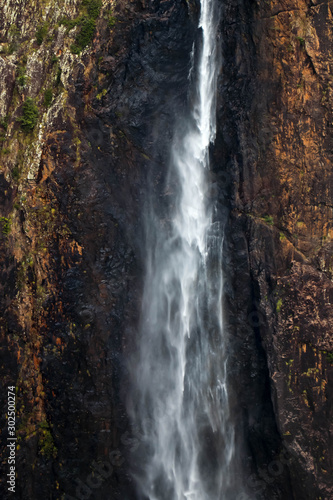 Zoomed in shot of the spray of Wallaman falls in Queensland, Australia photo