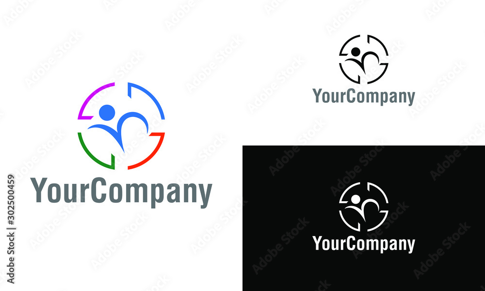 Corporate abstract logo design template. Simple and clean flat design of abstract logo vector template. Human logo design template. Corporate abstract logo design template. Simple and clean flat design of abstract logo vector template. Human logo design template.