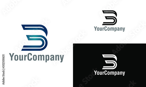 Corporate letter B, 3 and 3B logo design template. Simple and clean flat design of letter B, 3 and 3B logo vector template.