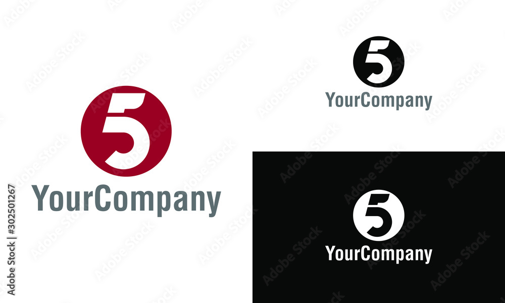 Corporate letter 5 logo design template. Simple and clean flat design of letter 5 logo vector template.