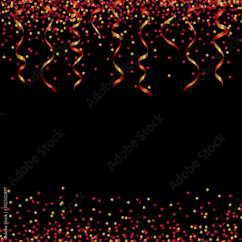 background of red glitter and ribbon