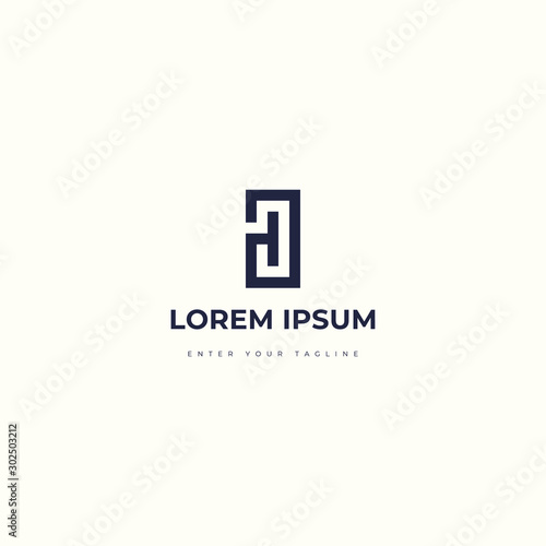 Logo Letter OJ, Simple Monogram Design With Initial O + J.