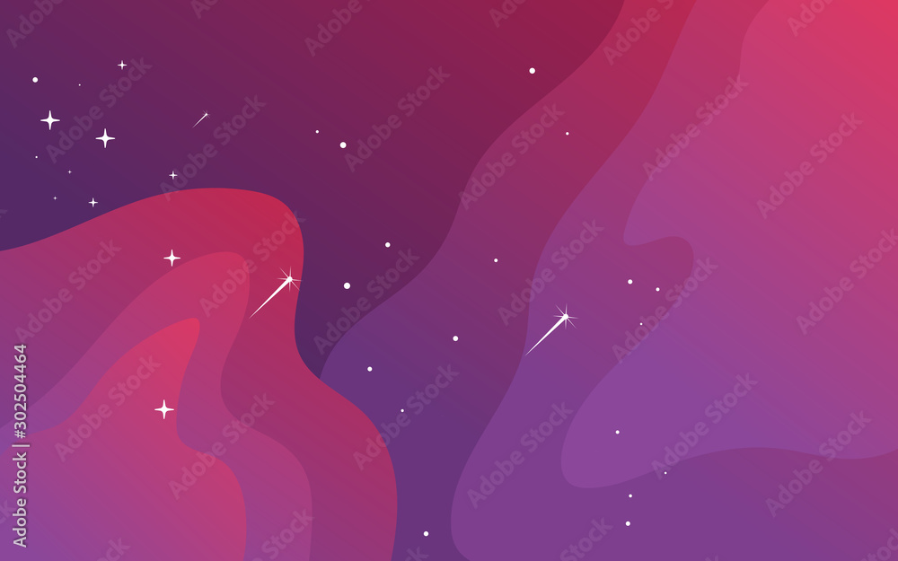 Vector space background . Cute flat style template with Stars in Outer space Vector space background . Cute flat style template with Stars in Outer space