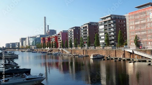 Residential buildings at Westhafen in Frankfurt, Germany photo