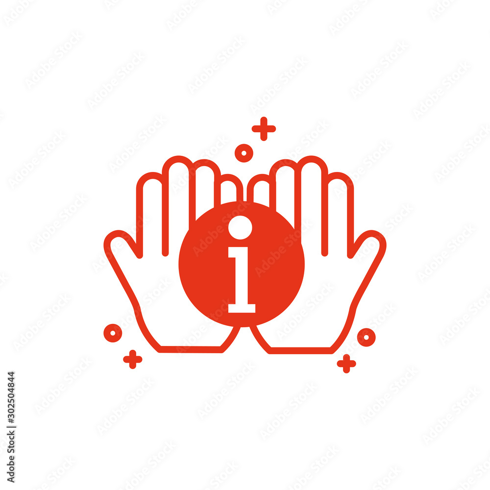 Obraz premium Isolated hands and help icon line design