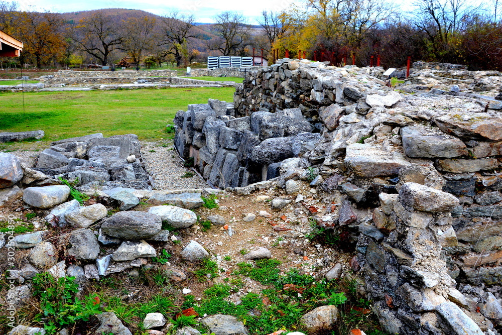 Ruins of the old dacian fortress in Sarmisegetuza Regia, Romania, two thousand  years ago