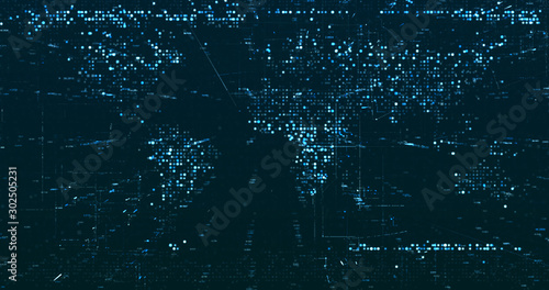 Abstract digital network data background, 3D rendering