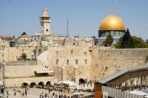 The Western Wall and the Dome of the Rock in Jerusalem
