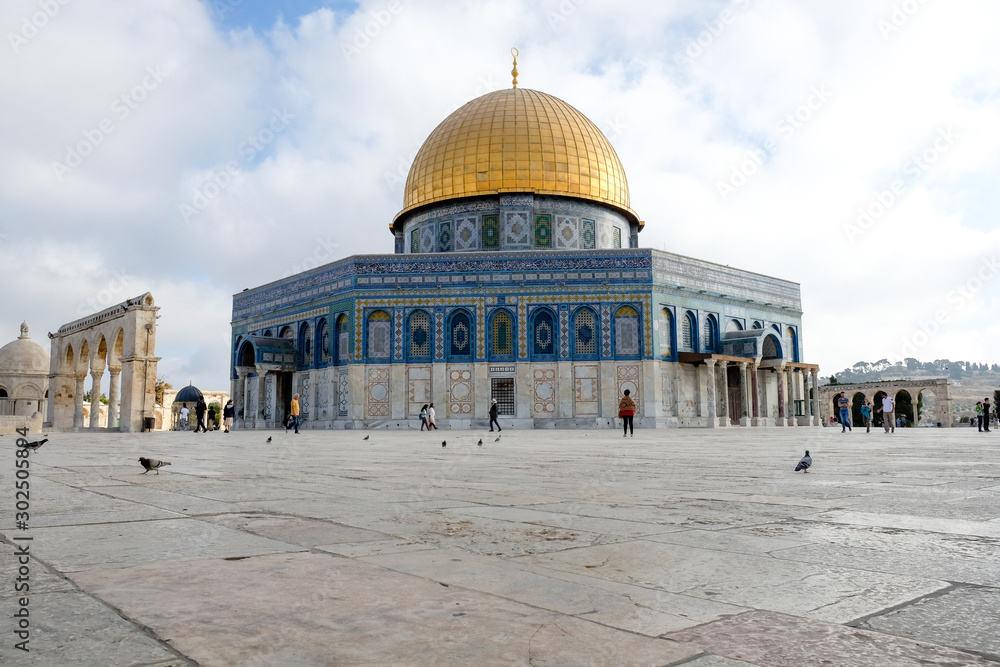 Low angle view of the Dome of the Rock in Jerusalem