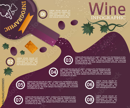 Old Wine bottle infographic template