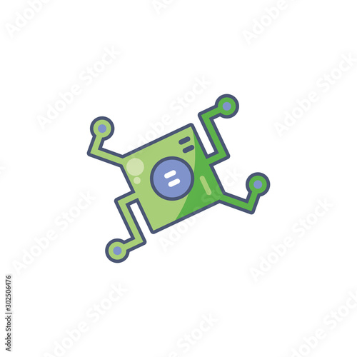 Digital motherboard icon fill design
