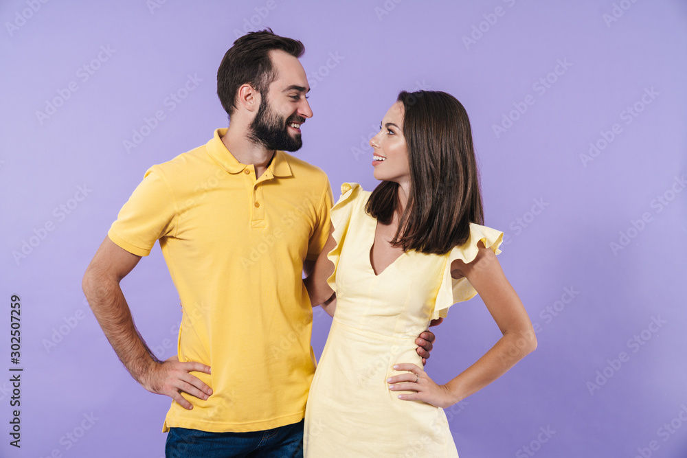 Happy excited beautiful young couple Happy excited beautiful young couple