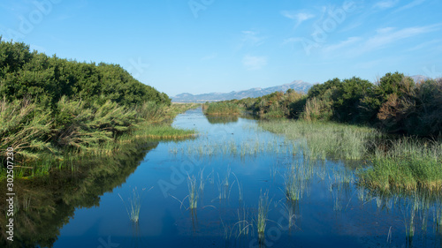 View of the canal de Siurana in Albufera Park on the island of Mallorca